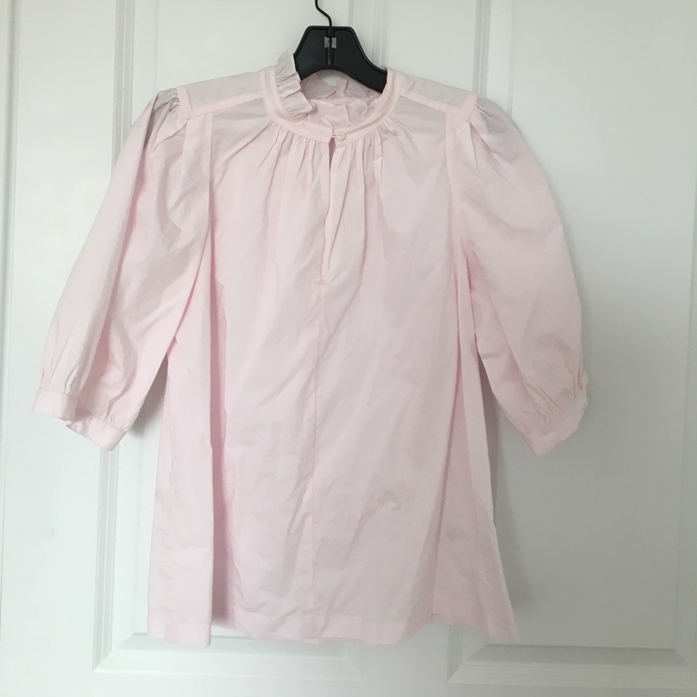 Rebecca Taylor short-sleeve poplin ruffle top